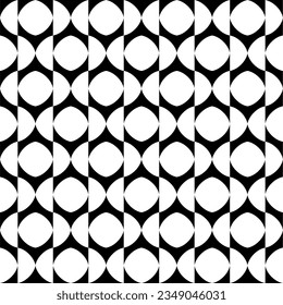 Seamless pattern with geometric motifs in black and white. Vector illustration.