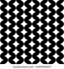Seamless pattern with geometric motifs in black and white. Vector illustration.