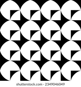 Seamless pattern with geometric motifs in black and white. Vector illustration.