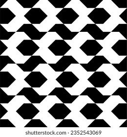 Seamless pattern with geometric motifs in black and white. Vector illustration.