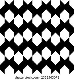 Seamless pattern with geometric motifs in black and white. Vector illustration.