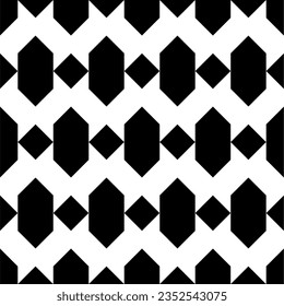 Seamless pattern with geometric motifs in black and white. Vector illustration.