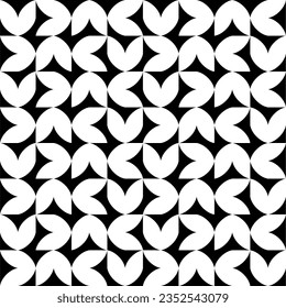 Seamless pattern with geometric motifs in black and white. Vector illustration.