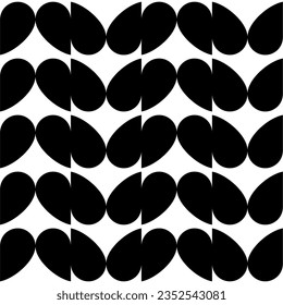 Seamless pattern with geometric motifs in black and white. Vector illustration.