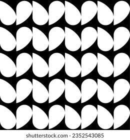 Patrón sin foco con motivos geométricos en blanco y negro. Ilustración vectorial.