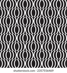 Seamless pattern with geometric motifs in black and white. Vector illustration.