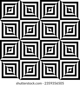Seamless pattern with geometric motifs in black and white. Vector illustration.