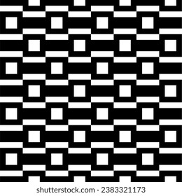 Seamless pattern with geometric motifs in black and white. Vector illustration.