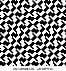 Seamless pattern with geometric motifs in black and white. Vector illustration.