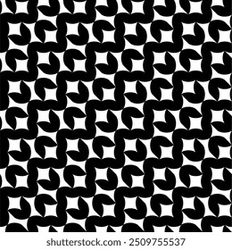 Seamless pattern with geometric motifs in black and white. Vector illustration.