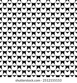 Seamless pattern with geometric motifs in black and white. Vector illustration.