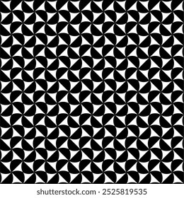 Seamless pattern with geometric motifs in black and white. Vector illustration.