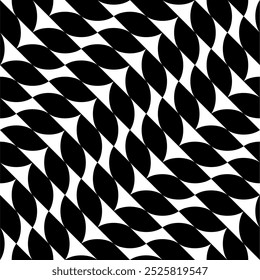 Nahtloses Muster mit geometrischen Motiven in Schwarz und Weiß. Vektorgrafik.