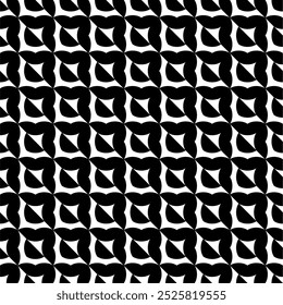 Seamless pattern with geometric motifs in black and white. Vector illustration.