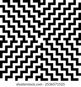 Seamless pattern with geometric motifs in black and white. Vector illustration.