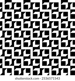 Seamless pattern with geometric motifs in black and white. Vector illustration.