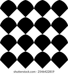 Seamless pattern with geometric motifs in black and white. Vector illustration.