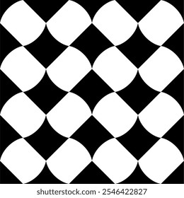 Seamless pattern with geometric motifs in black and white. Vector illustration.