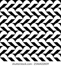 Seamless pattern with geometric motifs in black and white. Vector illustration.