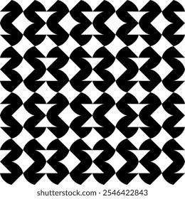 Seamless pattern with geometric motifs in black and white. Vector illustration.