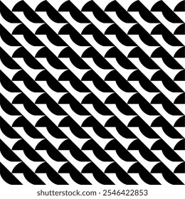 Seamless pattern with geometric motifs in black and white. Vector illustration.