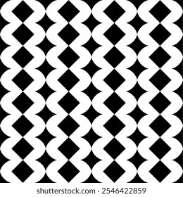 Seamless pattern with geometric motifs in black and white. Vector illustration.