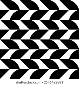 Seamless pattern with geometric motifs in black and white. Vector illustration.