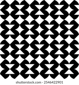 Seamless pattern with geometric motifs in black and white. Vector illustration.