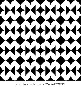 Seamless pattern with geometric motifs in black and white. Vector illustration.