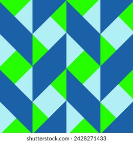 Seamless pattern with geometric motifs in three colors