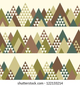 Seamless pattern with geometric mountains #2
