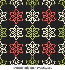 Seamless pattern with geometric ornament.