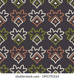 Seamless pattern with geometric ornament.