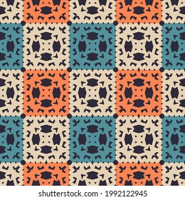 Seamless pattern with geometric ornament.
