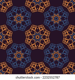 Nahtloses Muster mit geometrischen Ornamenten.
