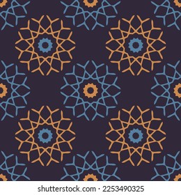 Seamless pattern with geometric ornament.