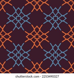 Seamless pattern with geometric ornament.
