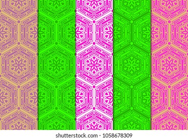 Seamless pattern geometric ornament. ART DECO. Vector illustration. Set of color background. design