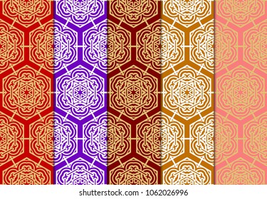 Seamless pattern geometric ornament. ART DECO. Vector illustration. Set of color background. design