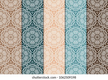 Seamless pattern geometric ornament. ART DECO. Vector illustration. Set of color background. design