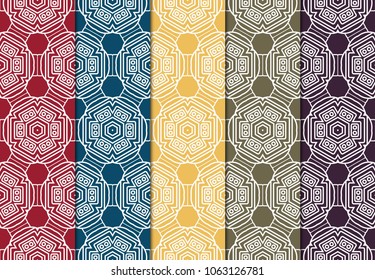 Seamless pattern geometric ornament. ART DECO. Vector illustration. Set of color background. design