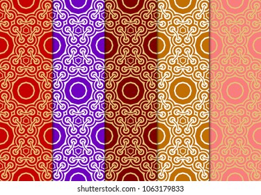 Seamless pattern geometric ornament. ART DECO. Vector illustration. Set of color background. design