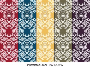Seamless pattern geometric ornament. ART DECO. Vector illustration. Set of color background. design