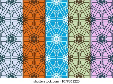 Seamless pattern geometric ornament. ART DECO. Vector illustration. Set of color background. design
