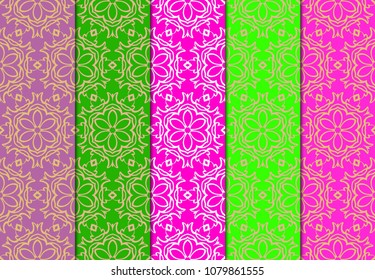 Seamless pattern geometric ornament. ART DECO. Vector illustration. Set of color background. design