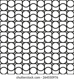 Seamless pattern, geometric ornament, background with monochrome striped loopy tape. Vector repeating texture
