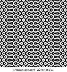 Seamless pattern with geometric ornament. Black and white background.