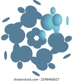 Seamless pattern of a geometric ornament with blue gradient floral elements. Mandala ethnic 