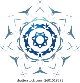 Seamless pattern of a geometric ornament circle, with gradient floral elements. Mandala ethnic 