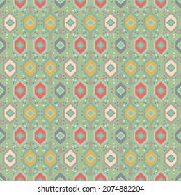 Seamless pattern of geometric ornament. Colorful design for fabric textile and wallpapers